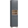 HOMCOM Colonna Bagno Moderna con Cassetto e Armadietti in Legno e Lega di Alluminio, 40x24x160 cm, Grigio