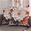PETTI Artigiani Italiani - Coppia di Federe Cuscino 35x35 cm in Microfibra, Cuscini Arredo Camera da Letto, Divano, Salotto, Set 2 Fodere Copricuscino, Federa Floreale 05 1, 100% Made in Italy