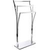 MSV - 100128-ML1 - Portasciugamani da terra a 3 barre design in acciaio cromato color argento, aspetto chic, per bagni contemporanei