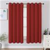 CUCRAF Tende oscuranti lunghe 137,2 cm, isolamento termico per camera da letto, tende oscuranti per cucina, soggiorno, set di 2 pannelli, 132 x 137 cm, rosso