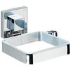 WENKO Vacuum-Loc® porta asciugacapelli in acciaio inox Quadro, Acciaio inossidabile, 14 x 7.5 x 13.5 cm, Lucido