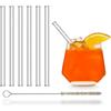HÅLM HALM Cannucce in vetro corte - 6 pezzi dritte 15 cm - Set di cannucce in vetro riutilizzabili + spazzola di pulizia senza plastica - Tubicini per bicchieri da cocktail, bicchieri per bambini