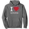 Generic I Heart Octopus, I Love Octopus Felpa con Cappuccio, Unisex per Adulti, Asfalto, XL