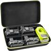 Grapsa Custodia compatibile con batterie compatte Ryobi ONE+ da 18 V agli ioni di litio 4.0/3.5/3.0/2.0/1.5 Ah Supporto per caricabatterie da 18 Volt Contenitore organizer con 6 divisori (solo scatola)