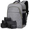 Lekespring Zaino da Viaggio Aereo Bagaglio a Mano 35L,Zaino Uomo Donna con Organizer Valigie 6 Pezzi Set, Borse da Cabina per Easyjet 45x36x20, Zaini Porta PC per Scuola Casual Lavoro Ufficio,Grigio