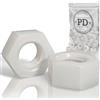 PD Dadi plastica M12 (DIN 555 / ISO 4034) | Dadi esagonali in nylon PA | Dado plastica con scanalatura esagonale per viti, bulloni filettati e aste filettate | 10 pezzi