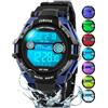 Juboos Orologio Bambina,con Cinturino Stampato e 7 Luci Colorate,Orologio Digitale Impermeabile per Bambini con Orecchie da Gatto per Ragazzo e Ragazza da 4 a 13 Anni