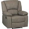 Totò Piccinni Set Divano 2 o 3 posti, Poltrona Relax CALIPSO Reclinabile, ImbottitI con Braccioli e Poggiapiedi (Effetto Nabuk Tortora Scuro, Poltrona)