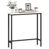 HOMCOM Tavolo Consolle Moderno da Ingresso con Piano Effetto Marmo e Piedini Regolabili, Tavolo da Ingresso in Truciolato e Metallo, 75x24x76 cm, Bianco e Nero