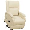 vidaXL Poltrona Alzapersona Crema in Similpelle