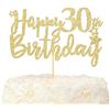 LOVENJOY Happy 30th Birthday Cake Topper Oro Glitterato Hello 30 e Favolosa Decorazioni Torta Compleanno