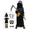 Tosekry Costume Halloween Bambino con Death Notebook, Tuta, Cappuccio, Occhiali Fosforescenti, Falce e Guanti (9-10 Anni)