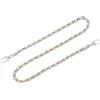 Quarkzman Tracolla Catena Borsa 80cm Pelle Ferro Fibbia Tracolla Ricambio Beige Argento