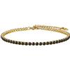 FOCALOOK Cavigliera da donna in acciaio inossidabile/placcato oro 21+5 cm, bracciale da tennis alla caviglia decorato con pietre in zircone cubico bianco/nero da 3 mm, Acciaio inossidabile Oro giallo