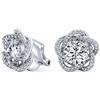 Bling Jewelry Bridal Cubic Zirconia Pave Twist Halo AAA CZ 3D Flower Rose Clip On Earrings For Women Mother Wedding Prom Formal Holiday Party Non Pierced Ears Argento Placcato