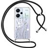 Yoedge Cover con Cordino per Xiaomi Redmi Note 13 Pro Plus 5G 6,67,Trasparente Aesthetic Disegni Fiori Custodia con Collana Tracolla Laccio Collo,Sottile TPU Silicone + PC Antiurto Protettiva Case,01