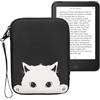 kwmobile Custodia Universale per eReader - Copertina in Neoprene nero/bianco con Chiusura a Zip - Misura 17 x 12 x 2 cm - Astuccio portatablet