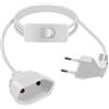 HuaLiSiJi Prolunga Europeo con Interruttore 2.5A 250V Prolunghe Elettriche Europeo Cavo Prolunga Europeo Corta, per Elettrodomestici, Lampada, Spina di Ricarica, TV, PC Ecc (Bianco, 5m)