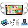 Rimoody 2G+64G Wireless Carplay Android Autoradio 2 Din per VW Tiguan 2006-2016 con Android Auto GPS Navi WiFi 9 Pollici Autoradio con Mirror Link Bluetooth FM/RDS/EQ/DAB+/OBD2/DVR/SWC Telecamera Posteriore