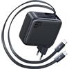 Baseus Enercore Caricatore USB C 67W Con 2X Cavi Arrotolabile, Alimentatore GaN Con Porta USB-C, Caricatore Rapido Compatto Compatibile Con MacBook Pro, HP, Dell, iPad Pro, iPhone 16 Pro, Galaxy S25