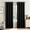 Joydeco Set di 2 tende oscuranti lunghe 274 cm, isolamento termico, tende lunghe e tende, 2 tende oscuranti con occhielli, per finestra del soggiorno e della camera da letto (colore: nero, 132 x 274