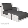 Easy-Going - Copridivano reversibile per chaise longue, copridivano impermeabile, componibile a L, con cinturini regolabili, protezione per mobili per cani, 300x86 cm, grigio scuro/grigio scuro