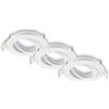BRILONER - Set 3 GU10 orientabili, senza lampadine, installazione facile, ideale per cucina, soggiorno o corridoio, Ø80x22 mm, foro Ø68x30 mm, Bianco