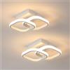 Comely 2 Pacchi Plafoniere a LED Moderne, 24W 2700LM Lampada da Soffitto a LED Quadrata Piccola, Luce Calda 3000K, 24cm