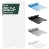 Zuvo Tappetino da bagno antiscivolo con anti muffa e potente qualità di aspirazione, extra lungo, 100 x 40 cm, colore bianco, lavabile in lavatrice, antiscivolo, ideale per vasche da bagno per anziani e