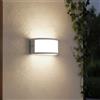 Applique Moon Design E27 Curva per Esterni IP65 - Grigia