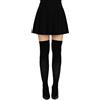 looksy Calze alte da donna sopra il ginocchio spessa coscia calzini alti a fantasia casuale sexy stile a maglia cosplay calze da donna caldi stivali lunghi morbidi ragazze parigina, schwarz, Taglia