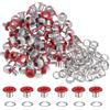 QUARKZMAN 100pz Kit Occhielli in Metallo 1/5 (5mm) ID Occhiello per Teloni Piccolo Rondelle Autoportante con Foro Rondelle per Scarpe Cuoio Perline Nuclei Tela Etichette, Rosso