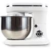 PRIXTON KR200 - Frullatore impastatrice per pasticceria, potenza 1200 W, 6 velocità, ciotola in acciaio inox, 5 litri, 3 accessori, coperchio trasparente - bianco