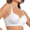 Selene, Reggiseno Donna Effetto Seta, con Ferretto, Coppe Imbottite e Fascia Alta Comfort, Collezione Lisa, Colore Bianco, Taglia 6C