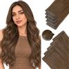 Silk-co Invisibile Extension Capelli Veri Biadesivo, Extension Biadesive Capelli Veri 10pz 20g, 35cm Estensioni di Capelli Umani Adesive, 4 Marrone Medio