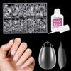 Venares - Set di punte per unghie finte extra corte, 500 pezzi, punte corte per unghie in gel, 12 misure, in gel morbido, copertura completa per unghie, con chiodi adesivi per allungamento delle