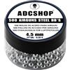 ADCSHOP Sfere d'Acciaio 4,5 mm (.177 Cal) per Pistole ad Aria Compressa e CO2 | Barattolo da 500 BBS ad Alta Densità 0,35g | Compatibili Solo con Armi per Sfere d'Acciaio | Trasporto Facile e Sicuro