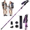 Aprllolg Bastoncino da Trekking, Bastoncini da Trekking Passeggio Pieghevoli carbonioin Allu 7075 per Nordic Walking, Bastoncino da Trekking Telescopico Alluminio per Uomini Donne (Viola)