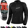 SHIMA RUSH Giacca Moto Donna con Protezioni Estiva | AIRFORCE Paraschiena | Giacchetta da Moto Impermeabile 4 Stagioni Tuta Pantaloni Touring (Nero, Donna, Giubbotto, Taglia XL)