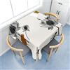 Chickwin Tovaglia Quadrata Antimacchia Impermeabile in Poliestere, Tovaglia da Tavola con Motivo Fiore di Loto 3D, Copritavolo per Cucina, Sala da Pranzo, Fest (180x180cm,Grigio)