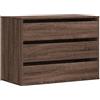 vidaXL Cassettiera Angolo Rovere Marrone 80x41x58cm Legno Multistrato, Mobile con cassetti, armadietto con cassetti, portaoggetti con cassetti