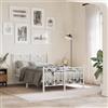 vidaXL Giroletto con Testiera e Pediera Metallo Bianco 120x190 cm