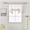 SIMPVALE - Tenda a pacchetto con 1 pannello, con foglie ricamate, per soggiorno, cucina, bagno, 60 x 120 cm, colore: marrone