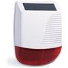 Generico Sirena di Allarme Solare da Esterno Wireless con Luce Lampeggiante LED funziona solo con sistema di allarme WiFi 4G, APP Tuya Smartlife pannello solare integrato e batteria tampone