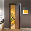 PORTE ITALIANE Porta scorrevole a scomparsa per cartongesso in laminato Noce Nazionale Finitura Brunita