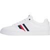 Tommy Hilfiger Uomo Sneakers con Suola Preformata Icon Court Stripes in Pelle, Blu (Desert Sky), 41