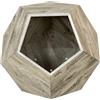 B&F Cuccia per gatti poligonale con venatura del legno, tavolino da divano, 66x66x53 cm, Bianco quercia