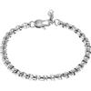Fossil Bracciale da uomo in acciaio inossidabile con chiusura a moschettone, tonalità argento, Unicorno Argento