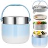 BUCOMTU Thermos per Alimenti 1200 ml Contenitore Termico per Alimenti con Cucchiaio Pieghevole Porta Pappa Termico per conservare zuppe, porridge,Riso (Blu)