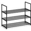 SONGMICS Scarpiera a 3 Ripiani, Scaffale Portascarpe, Organizzatore in Metallo, per 6-9 Paia di Scarpe, Impilabile, Corridoio, Soggiorno, Camera da Letto, 30 x 68 x 55 cm, Nero LSA203B01